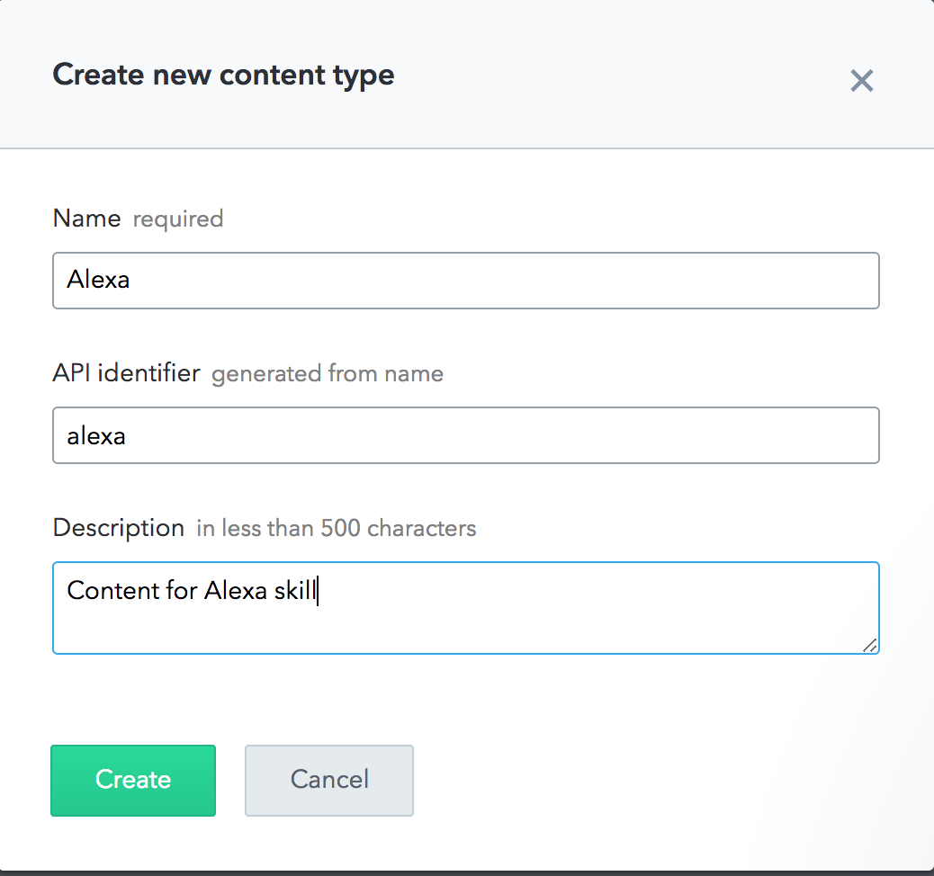 Create a new content type
